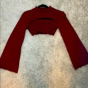 Cropped turtleneck fall top